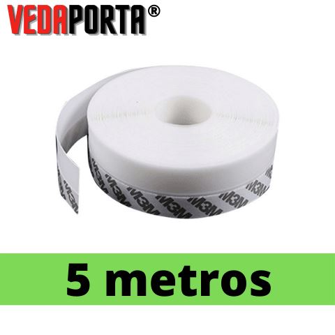 Fita VedaPorta - veda frestas e aquece sem gastar energia Eletroflix 5 Metros Branca 