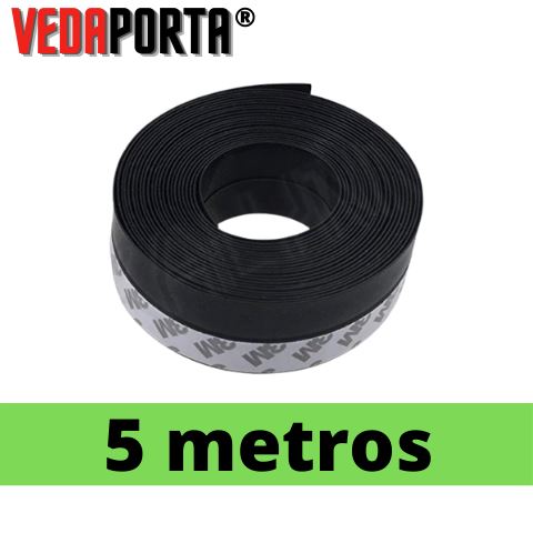 Fita VedaPorta - veda frestas e aquece sem gastar energia Eletroflix 5 Metros Preto 