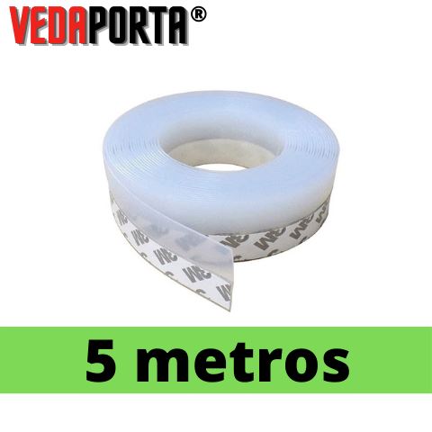 Fita VedaPorta - veda frestas e aquece sem gastar energia Eletroflix 5 Metros Transparente 