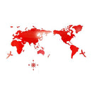 Mapa Mundi para Parede em Acrílico 3D Original Eletroflix Vermelho P (0.8mx0.4m) 