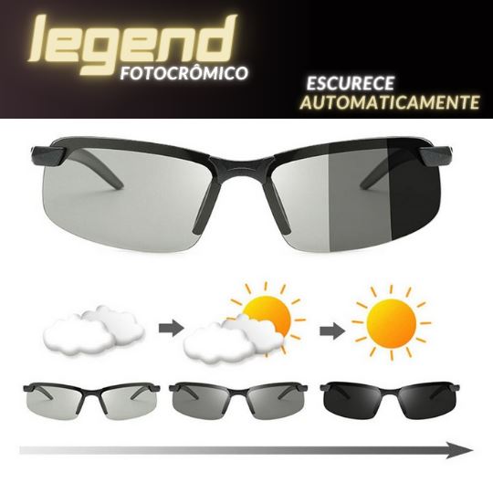 Óculos de Sol Legend - Polarizado e Fotocromico Eletroflix 
