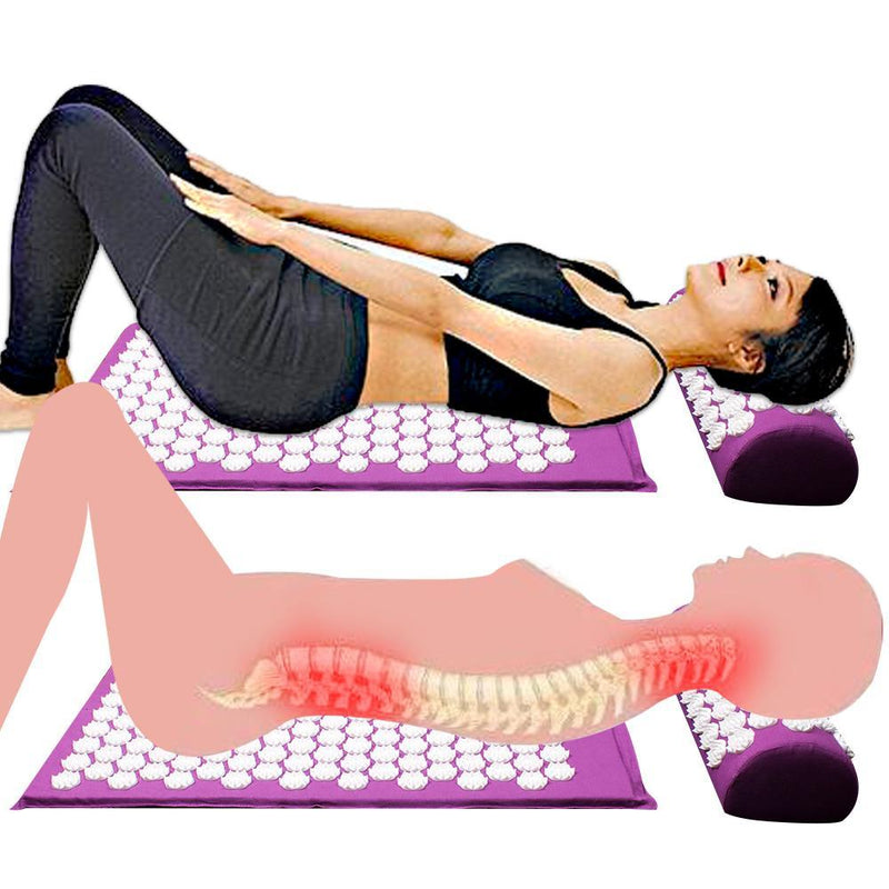 Tapete e Almofoda de Massagem Acupressão Relaxamento Natural Eletroflix 