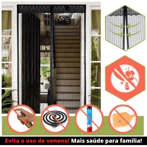 Tela Magnética Antimosquito para portas (abre e fecha sem usar as mãos) - Automatika - 153802 Eletroflix 