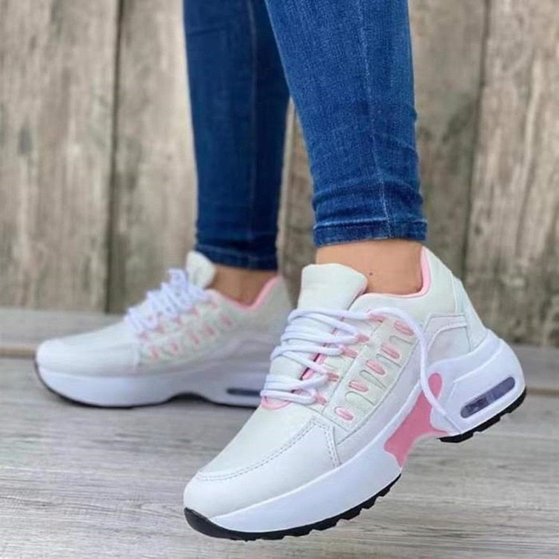 Tênis Feminino Confort Gel Fashion Sapatos Eletroflix Branco e Rosa 36 