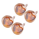 Xícara Coração de Vidro e Parede Dupla em Formato de Coração - Kits com 02, 04 ou 06 Xícaras Eletroflix 180 ml 4 Xícaras 